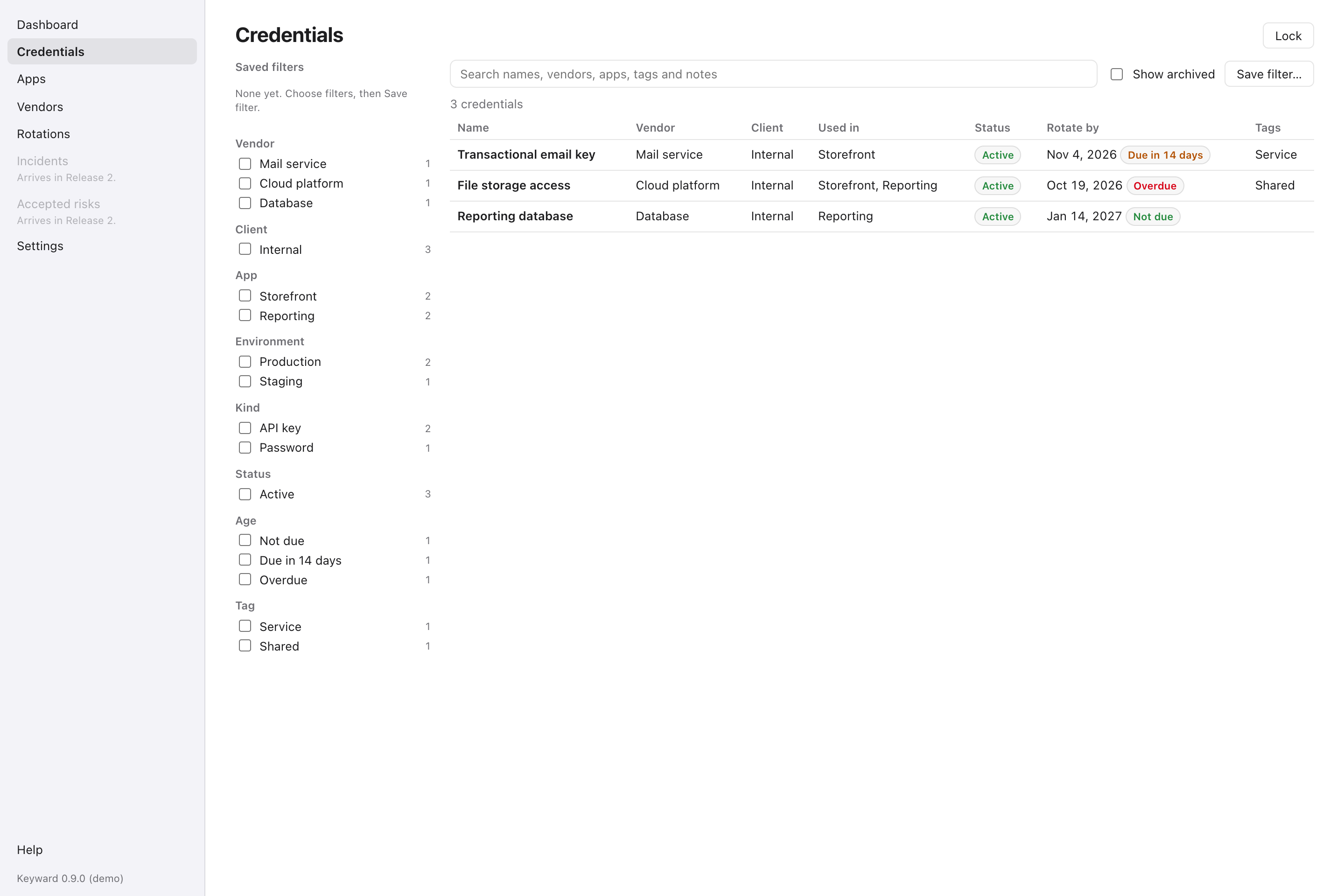 Credentials demo
